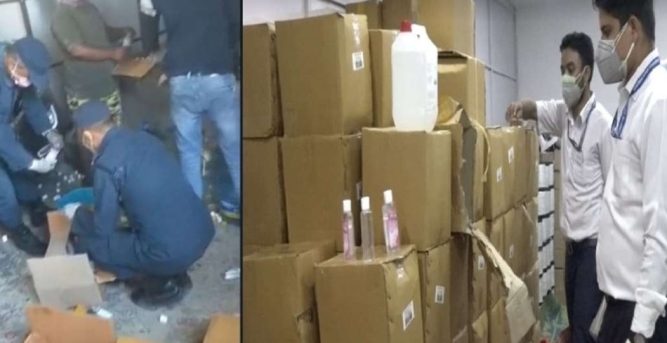 स्यानिटाईजरमा मेथानोल मिसाइएको पाइएपछि विराटनगरमा २ हजार लिटर स्यानिटाईजर नष्ट गरियो