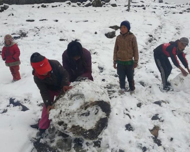 अरूलाई हिउँ, स्थानीयलाई ‘छार्को’