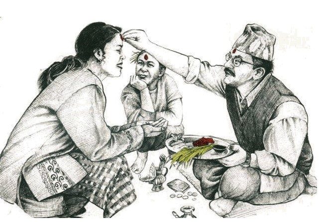 कता फर्केर लगाउने दशैँकाे टीका ?