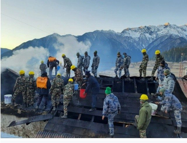 हुम्ला विमानस्थलमा आगलागी, पानी जमेकोले नियन्त्रणमा लिन समस्या