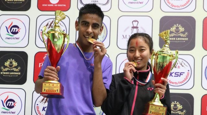प्रधानमन्त्री कप ब्याडमिन्टन : प्रिन्सलाई हराउँदै दिपेश च्याम्पियन, महिलामा जेशिकालाई उपाधि