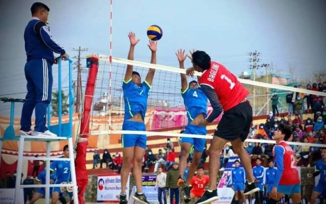 मुख्यमन्त्री कप भलिबलमाः पर्वत, तनहुँ र म्याग्दीको दुवै टोली सेमिफाइनलमा