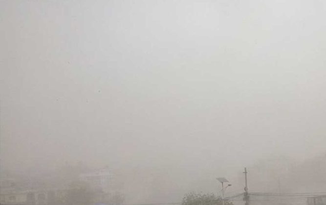 नेपाल भित्रियो भारतको राजस्थान बाट धुलो सहितको प्रदूषित वायु