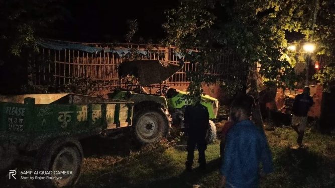 नवलपरासीमा ट्रयाकटरको ठक्करबाट मोटरसाइकल चालकको मृत्यु